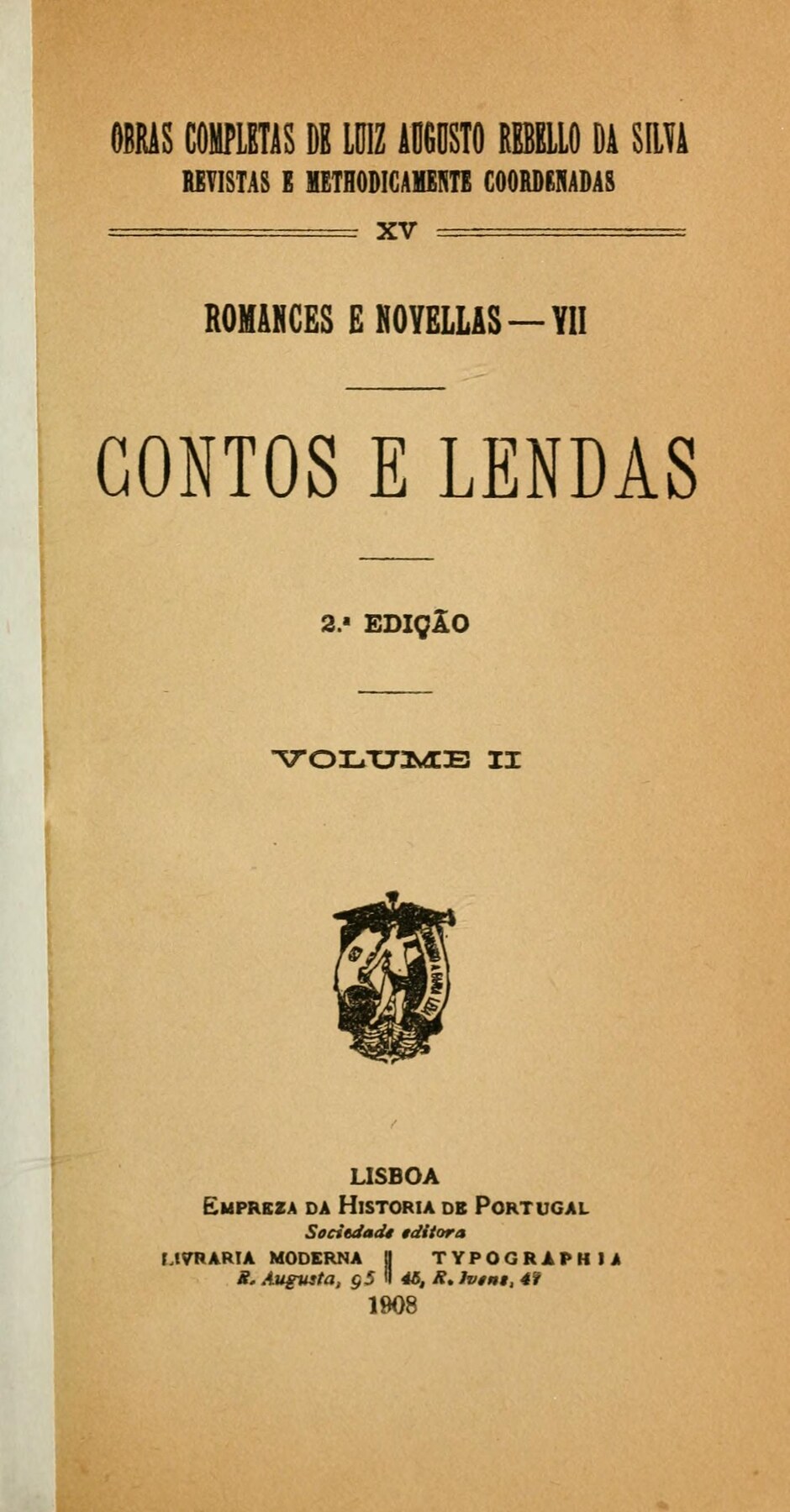 Capa da edição histórica de Contos e Lendas