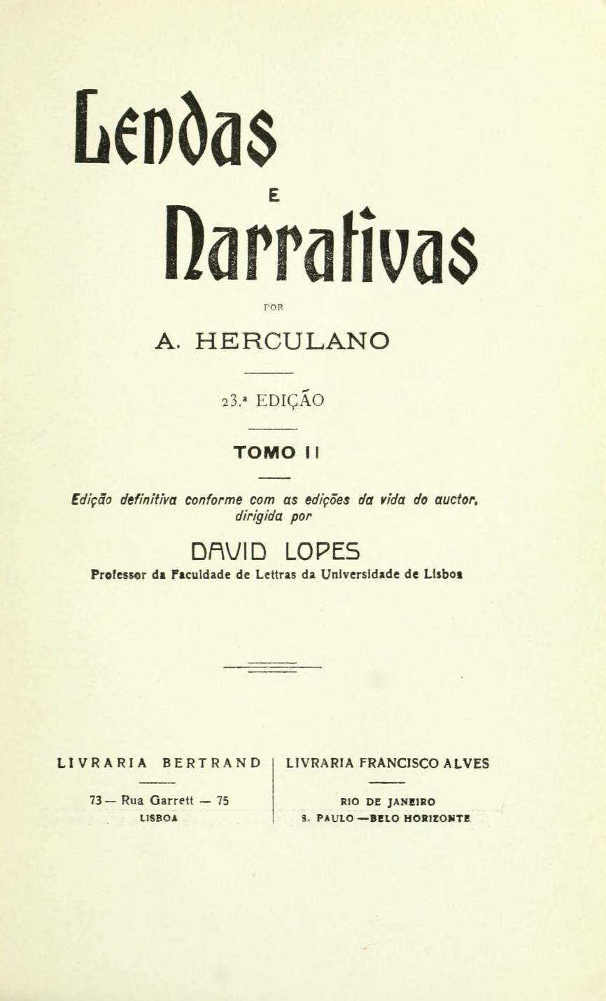 Capa de Lendas e Narrativas — Tomo II