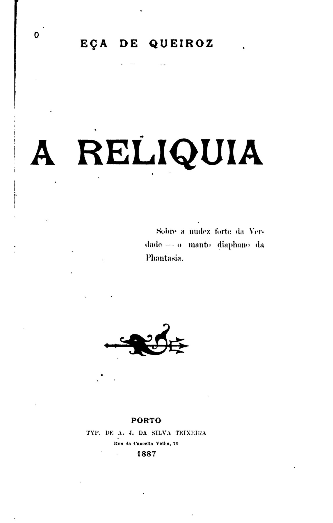 Capa de A Relíquia