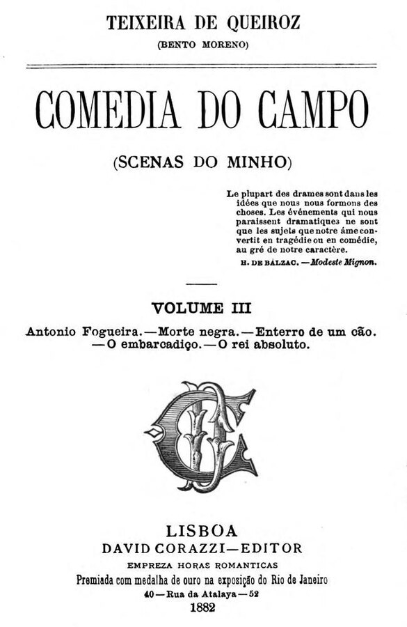 Capa de Comédia do Campo — Volume III