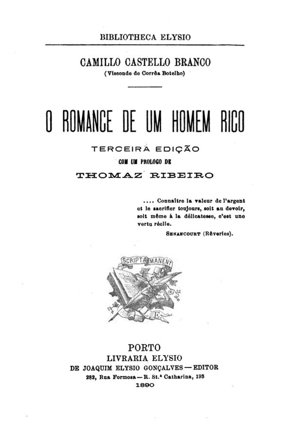 Capa de O Romance de um Homem Rico