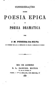 Capa de Considerações sobre poesia epica e poesia dramatica
