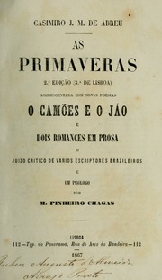Capa de As primaveras 2. ed. (3. de Lisboa) Accrescentada com novas poesias, O Camoes e o jáo e dois…