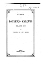Capa de Memoria sobre Lourenço Marques (Delagoa Bay)