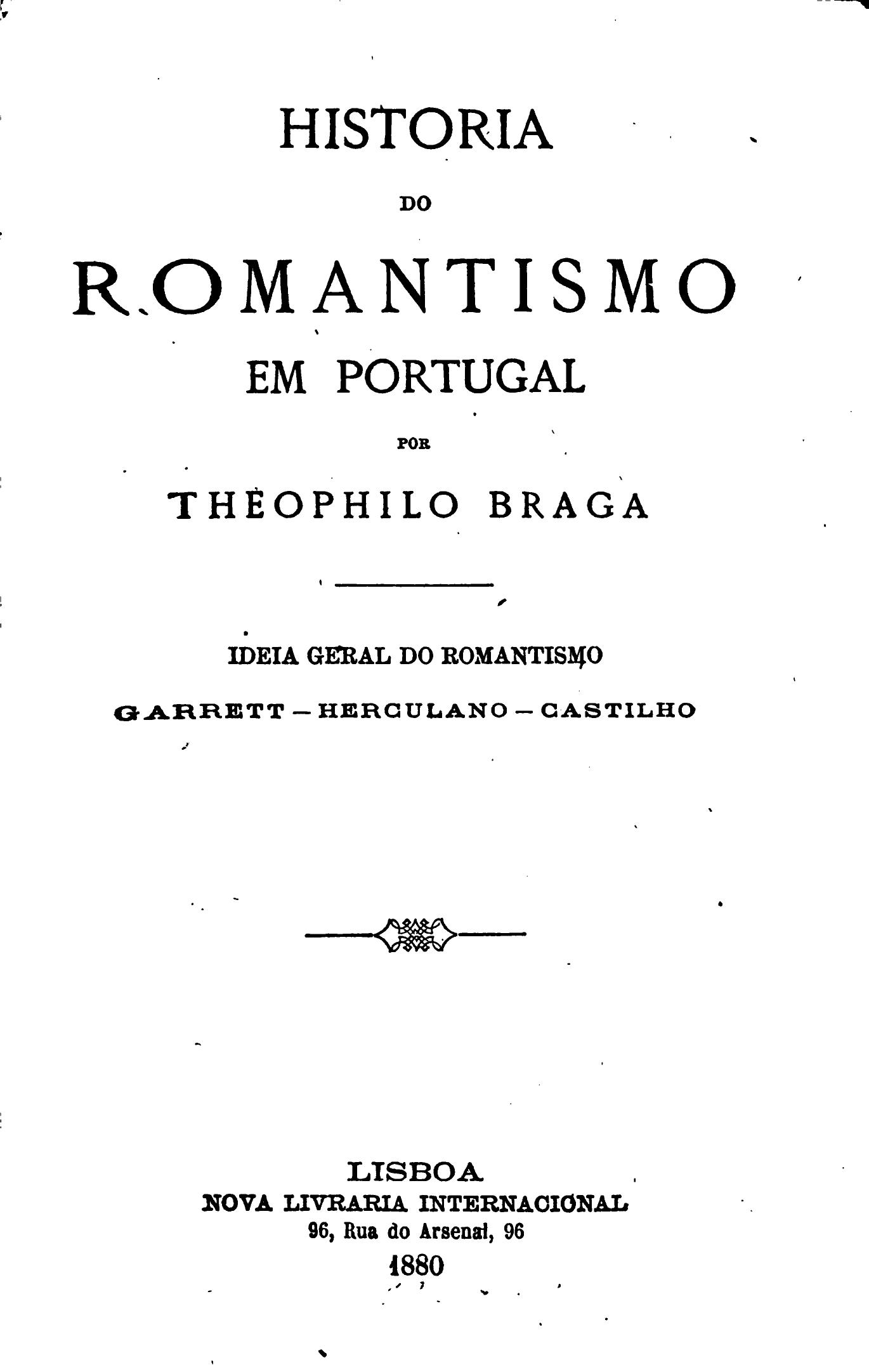 Capa de Historia do romantismo em Portugal
