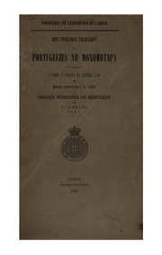 Capa de Dos primeiros trabalhos dos Portuguezes no Monomotapa