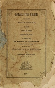 Capa de Romance patrio maritimo em quatro estancias : em quadras de dupla rimma