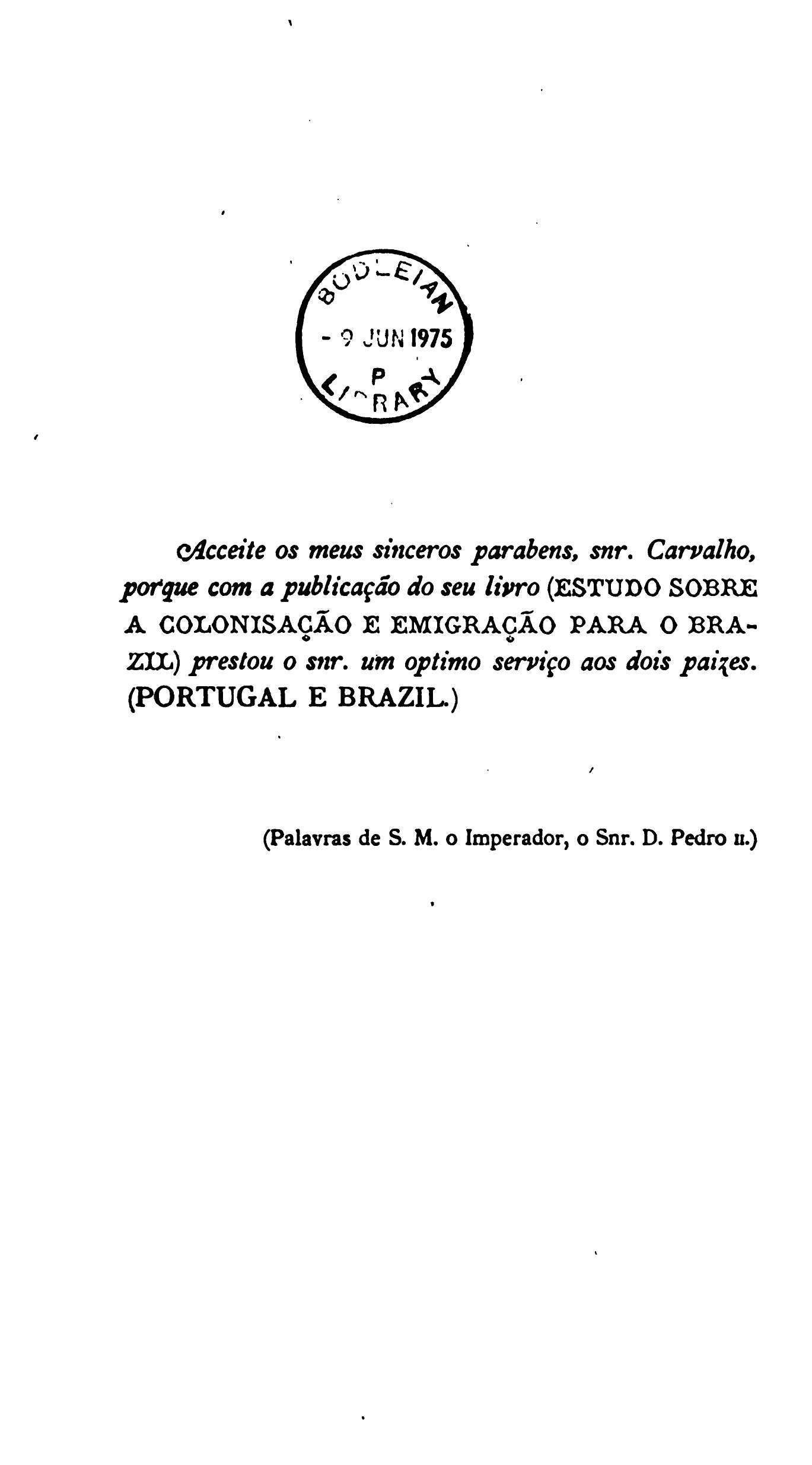 Capa de O Brazil : colonisação e emigração. v. 1 (Historia)