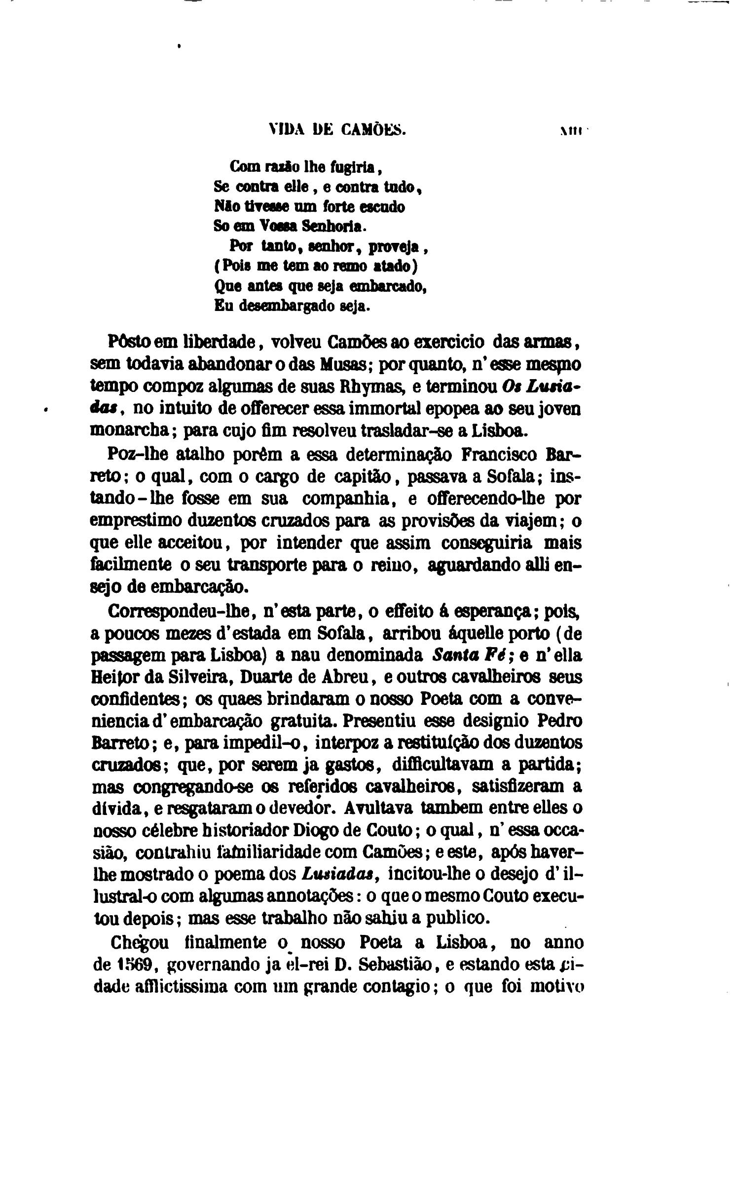 Capa de Os Lusiadas poema epico de Luis de Camões, restituido a' sua primitiva linguagem,…