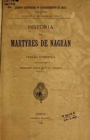Capa de Historia dos martyres de Nagran;
