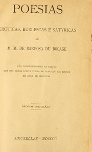 Capa de Poesias eroticas, burlescas e satyricas