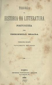 Capa de Theoria da historia da litteratura portugueza