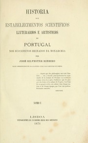 Capa de Historia dos estabelecimentos scientificos, litterarios e artisticos de Portugal, nos…