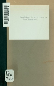 Capa de Sons dispersos; poesias. Com um juizo crítico [de] José Simões Dias