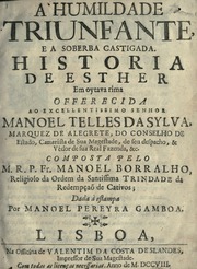 Capa de A humildade triunfante, e a soberba castigada : Historia de Esther em oytava rima ...