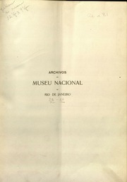 Capa de Archivos do Museu Nacional do Rio de Janeiro.