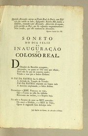 Capa de Soneto no dia feliz da inauguração do colosso real