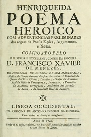 Capa de Henriqueida : poema heroico, com advertencias preliminares das regras da poesia epica,…
