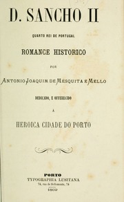 Capa de D. Sancho II, quarto rei de Portugal. Romance histórico
