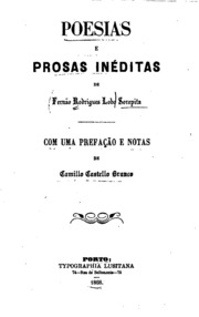 Capa de Poesias e prosas inéditas de Fernão Rodrigues Lobo Soropita;