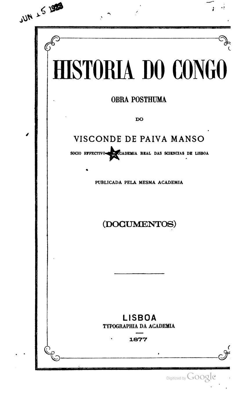 Capa de Historia do Congo;