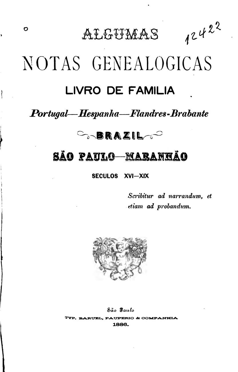 Capa de Algumas notas genealógicas
