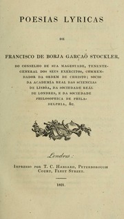 Capa de Poesias lyricas de Francisco de Borja Garção Stockler