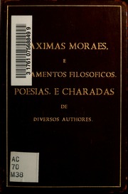 Capa de Maximas moraes e pensamentos filosoficos. Poesias, e charadas de diversos autores