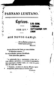 Capa de Parnaso Lusitano