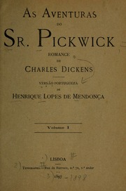 Capa de As aventuras do Sr. Pickwick, romance
