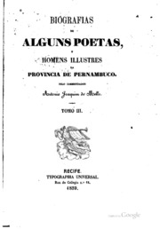 Capa de Biografias de alguns poetas, e homens illustres da provincia de Pernambuco