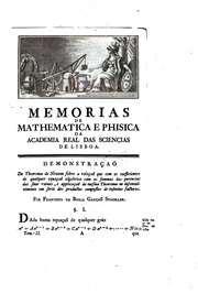 Capa de Memorias de mathematica e phisica da Academia R. das Sciencias de Lisboa