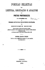 Capa de Poesias selectas para leitura, recitação, e analyse dos poetas portuguezes, em conformidade…