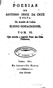 Capa de Poesias de Antonio Diniz da Cruz e Silva