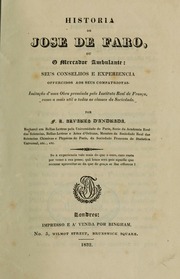 Capa de Historia de José de Faro, ou O Mercador ambulante