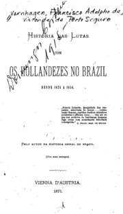 Capa de Historia das kutas com os Hollandezes no Brazil desde 1624 a 1654 ..