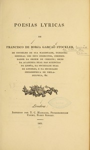 Capa de Poesias lyricas