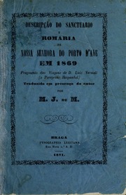 Capa de Descripção do Sanctuario e Romaria de Nossa Senhora do Porto d'Ave em 1869