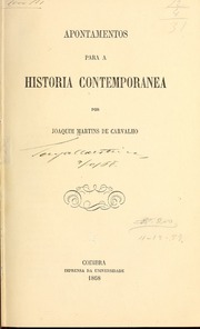 Capa de Apontamentos para a historia contemporanea