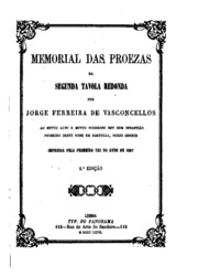 Capa de Memorial das proezas da segunda Tavola Redonda. Impressa pela primeira vez no anno de 1567