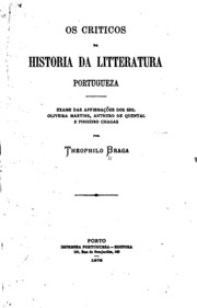 Capa de Os criticos da Historia da litteratura portugeza