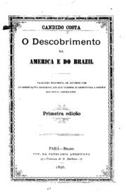 Capa de O descobrimento da America e do Brazil. Trabalho historico, de accordo com as observações…