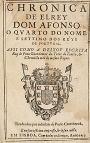Capa de Chronica de el rey Dom Afonso o qvarto do nome, : e settimo dos reys de Portvgal.
