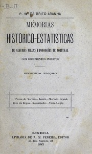 Capa de Memorias historico-estatisticas de algumas villas e povoações de Portugal