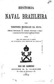 Capa de Historia naval brazileira : para uso das escolas á cargo do ministerio dos negocios da marinha