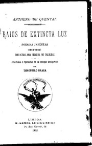 Capa de RAIOS DA EXTINCTA LUZ. POESIAS INEDITAS (1859-1863)
