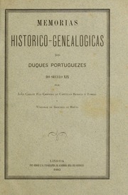 Capa de Memorias historico-genealogicas dos duques portuguezes do seculo XIX