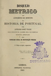 Capa de Bosquejo metrico : dos acontecimentos mais importantes da historia de Portugal