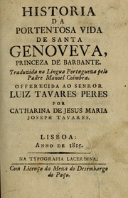 Capa de Historia da portentosa vida de Santa Genoveva, Princeza de Brabante