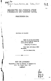 Capa de Projecto do Codigo civil, precedido da historia documentada do mesmo e dos anteriores